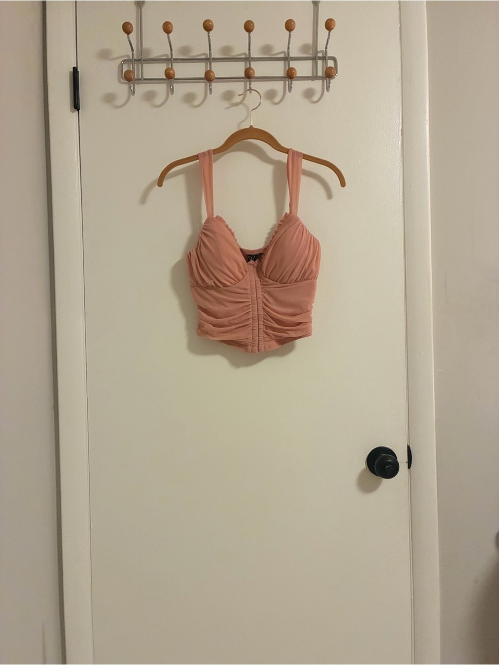 Windsor Peach Ruched Bustier Bra Top